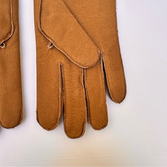 Fownes Brown Suede Gloves with Knitted Cuffs NWT - Picture 3 of 16